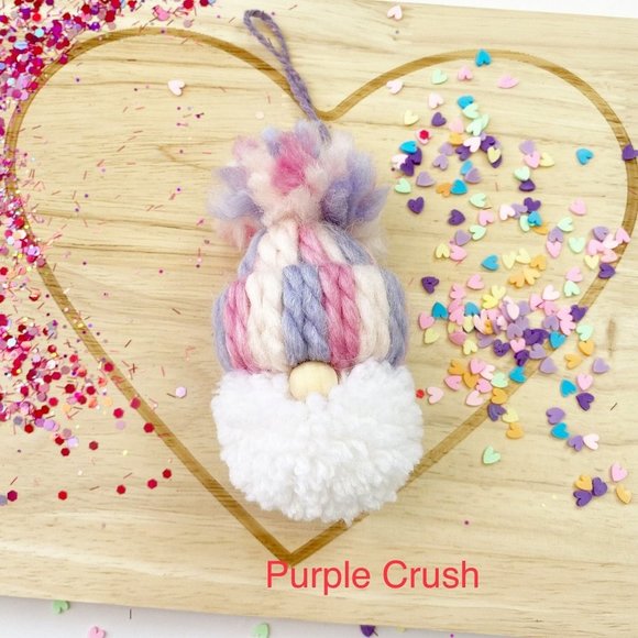 Valentine's Day Handmade Gnome Pom Pom Mini Knit Hat Charm Topper Gift Wrap Hang - Picture 4 of 4